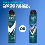 Sure Men Nonstop Protection Invisible Ice Fresh Deodorant Body Spray Antiperspirant with body heat activated technology for 72 hour odour and sweat protection 250 ml - Image 3