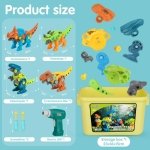 Dreamon Take Apart Dinosaur Toys for Kids with Storage Box Electric Drill DIY Construction Build Set Educational STEM for Boys Girls 3 Years and Up - Image 3