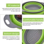 Silicone Collapsible Colander Sieve, Kitchen Foldable Colander Silicone Strainer, Environmentally Friendly Non-Toxic Easy to Clean. - Image 5