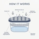 CUQOO Disposable Dehumidifier for Home 500ml, Pack of 10 Moisture Absorber Dehumidifiers for Damp, Mould, Kitchen, Wardrobe, Bedroom, Caravan, Office, Garage, Bathroom - Mini Condensation Absorbers - Image 5