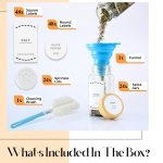 ToughHub 24 Pcs Glass Spice Jars with Bamboo Lids - 120ml Airtight Spice Containers with Shaker Lids, 96 Pre-Printed English Labels, Silicone Funnel & Cleaning Brush – Spice Bottles for Home Kitchen - Image 8