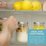 HEFTMAN Glass Mason Jars with Lids - Set of 6 500ml Air Tight Jars for Overnight Oats, Homemade Jam - Sturdy Glass Jar with Lid for Honey, Pickling, Preserving, Food Storage (500ml) - Image 3