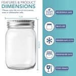 HEFTMAN Glass Mason Jars with Lids - Set of 6 500ml Air Tight Jars for Overnight Oats, Homemade Jam - Sturdy Glass Jar with Lid for Honey, Pickling, Preserving, Food Storage (500ml) - Image 7