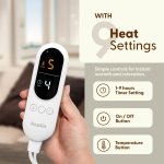 KEPLIN Large Electric Heated Throw Blanket - Electric Heated Blanket Throw for Bedspread 9 Heat Settings & Timer, Machine Washable Fleece Wool Duvet with 1 Year Warranty - Grey/Cream Sherpa - Image 5