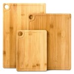 Joeji's Kitchen Set of 3 Chopping Board Heavy-Duty Bamboo Cutting Boards - 20x15 cm 28x22 cm & 33x22 cm Wooden Chopping Boards for Kitchens - Image 3
