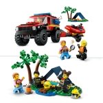 LEGO City 4x4 Fire Engine with Rescue Boat Building Toys for 5 Plus Year Old Boys & Girls, Imaginative Play Set Includes a Dinghy, Trailer, Tent, Camper and 2 Firefighter Minifigures, Gift Idea 60412 - Image 9