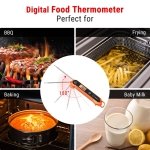 ThermoPro TP03H Meat Thermometer with IPX6 Waterproof, Food Thermometer Foldable Food Temperature Probe with LCD Backlight Calibration Lock Fuction, Kitchen Digital Instant Read Probe for Oil Jam Milk - Image 3