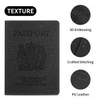 Cinocratic RFID Blocking Passport Holder Cover & Travel Wallet - PU Leather Organiser for Credit Cards, Boarding Pass and ID Cards | Travel Accessories for Men&Women (Black) - Image 5