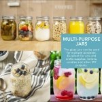 HEFTMAN Glass Mason Jars with Lids - Set of 6 500ml Air Tight Jars for Overnight Oats, Homemade Jam - Sturdy Glass Jar with Lid for Honey, Pickling, Preserving, Food Storage (500ml) - Image 4