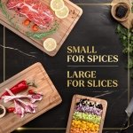 Deer & Oak 3-Piece Bamboo Chopping Board Set, Wooden Chopping Boards for Kitchen 36x24cm, 30x20cm, 22x15cm, with Side Handle and Grooves, Cutting Board - Image 5