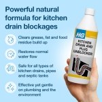 HG Kitchen Drain & Plug Unblocker, Natural, Heavy Duty, Kitchen Sink Unblocker & Cleaner for Pipes, Septic Tank Safe - 1 Litre - Image 9