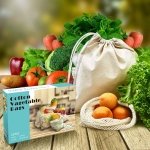 E-Know Reusable Mesh Cotton Produce Bags - 11 Pack (3 Small, 4 Medium, 3 Large, 1 Storage Bag), Plastic Free, Eco Friendly - Image 2