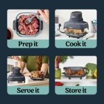 Ninja CRISPi Portable Air Fryer, 3.8L, 4-in-1: Air Fry, Roast, Keep Warm, Recrisp, Space Saving Compact Design, 2x Removable Glass Containers & Lids, 1700W, Cyber Space Blue FN101UKGY - Image 12