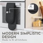 Black Double Oven Gloves Heat Resistant Silicone Oven Mitts Pair | Non-Slip Silicone Oven Gloves Double Oven Mitt | Machine Washable Thick Potholders Home & Kitchen Accessories. - Image 5