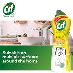 Cif Lemon Cream Cleaner multipurpose surface cleaner with 100% natural cleaning particles removes 100% of the toughest dirt 750 ml - Image 3