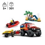 LEGO City 4x4 Fire Engine with Rescue Boat Building Toys for 5 Plus Year Old Boys & Girls, Imaginative Play Set Includes a Dinghy, Trailer, Tent, Camper and 2 Firefighter Minifigures, Gift Idea 60412 - Image 10