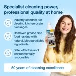 HG Kitchen Drain & Plug Unblocker, Natural, Heavy Duty, Kitchen Sink Unblocker & Cleaner for Pipes, Septic Tank Safe - 1 Litre - Image 6