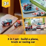 LEGO Creator 3in1 Flatbed Truck with Helicopter Toy to Propeller Plane and Fuel Lorry to Hot Rod and SUV Car Toys for 7 Plus Year Old Boys, Girls and Kids who Love Cool Vehicles, Gift Idea 31146 - Image 8