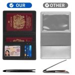 Cinocratic RFID Blocking Passport Holder Cover & Travel Wallet - PU Leather Organiser for Credit Cards, Boarding Pass and ID Cards | Travel Accessories for Men&Women (Black) - Image 4