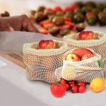 E-Know Reusable Mesh Cotton Produce Bags - 11 Pack (3 Small, 4 Medium, 3 Large, 1 Storage Bag), Plastic Free, Eco Friendly - Image 4
