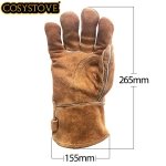 Cosystove Genuine Full Leather Heavy Duty Heat Resistant Gloves for Woodburner, Multi-Fuel Stoves Heavy Duty Safety Gauntlet Also for BBQs Pizza Ovens - Image 6
