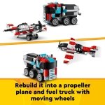 LEGO Creator 3in1 Flatbed Truck with Helicopter Toy to Propeller Plane and Fuel Lorry to Hot Rod and SUV Car Toys for 7 Plus Year Old Boys, Girls and Kids who Love Cool Vehicles, Gift Idea 31146 - Image 10