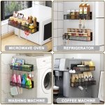 Aufworld Magnetic Spice Rack for Refrigerator, 2 Pack Magnetic Shelf, Fridge Magnet Organizer with Moveable 4 Hooks, Magnet Fridge Shelf for Kitchen Organization and Storage (2 Pack) - Image 5