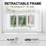 Full-Size Cat&Small Dog Door for Window, Fits 24"-28" Width Windows, Quick-Fit Cat Door Window Insert, 4 Locking Mechanisms, Magnetic Closure Cat Window Door, Aluminum Frame Pet Door for Window - Image 5