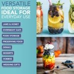 HEFTMAN Glass Mason Jars with Lids - Set of 6 500ml Air Tight Jars for Overnight Oats, Homemade Jam - Sturdy Glass Jar with Lid for Honey, Pickling, Preserving, Food Storage (500ml) - Image 5