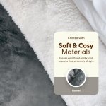 KEPLIN Large Electric Heated Throw Blanket - Electric Heated Blanket Throw for Bedspread 9 Heat Settings & Timer, Machine Washable Fleece Wool Duvet with 1 Year Warranty - Grey/Cream Sherpa - Image 2