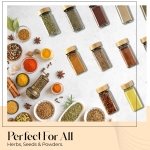 ToughHub 24 Pcs Glass Spice Jars with Bamboo Lids - 120ml Airtight Spice Containers with Shaker Lids, 96 Pre-Printed English Labels, Silicone Funnel & Cleaning Brush – Spice Bottles for Home Kitchen - Image 6