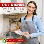 Towelogy Jumbo Dish Cloths for Washing Up | Cotton Set of 4-38 x 45cm (White/Red Edges) - Image 5