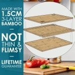 Premium Extra-Thick Wooden Chopping Boards - 3 Piece Bamboo Chopping Board Set - 33x22cm / 28x22cm / 22x15cm - Ideal for Carving Meat, Cutting Vegetables, Cheeses and Bread - by LARHN - Image 6
