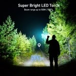 Blukar LED Torch Rechargeable, 2000L Super Bright Adjustable Focus Flashlight, 4 Lighting Modes, Long Battery Life, Waterproof Pocket Size Torch for Power Cuts, Emergency, Camping, Hiking, Outdoor - Image 8