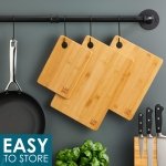 Premium Extra-Thick Wooden Chopping Boards - 3 Piece Bamboo Chopping Board Set - 33x22cm / 28x22cm / 22x15cm - Ideal for Carving Meat, Cutting Vegetables, Cheeses and Bread - by LARHN - Image 4